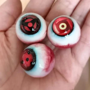 Anime Simulation Ninjas Eyeball Sasukes Sharingans Ball Cosplay Prop Realistic For Display Collection Toy Birthday Gift Fans